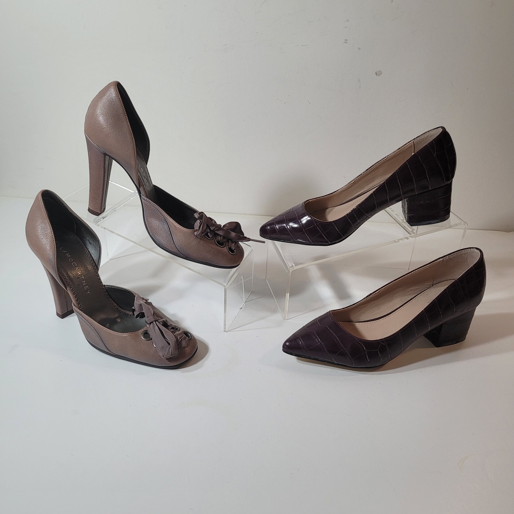 Carvela Kurt Geiger Stell McCartney Pumps Women Heels in Taupe and Plum Size 37